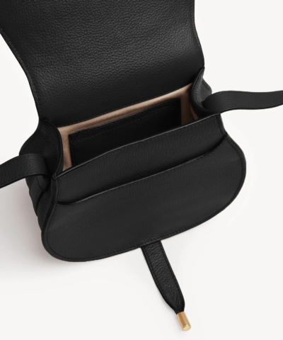 Chloe Marcie Logo-Embossed Crossbody Bag in Black