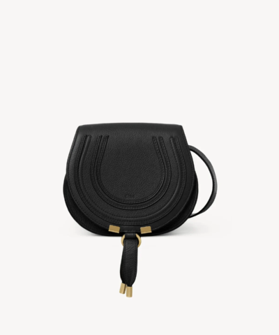 Chloe Marcie Logo-Embossed Crossbody Bag in Black