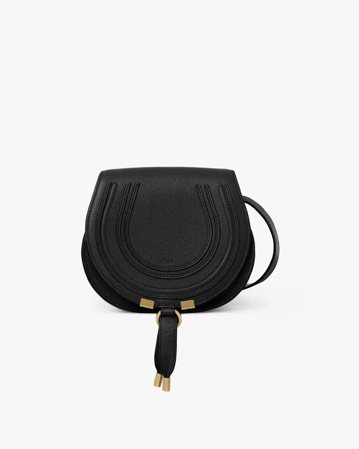 Chloe Marcie Logo-Embossed Crossbody Bag in Black