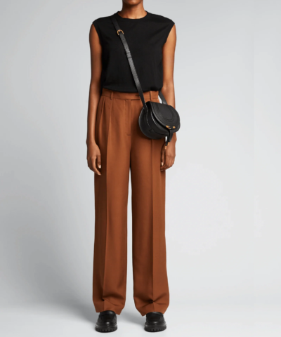 Chloe Marcie Logo-Embossed Crossbody Bag in Black