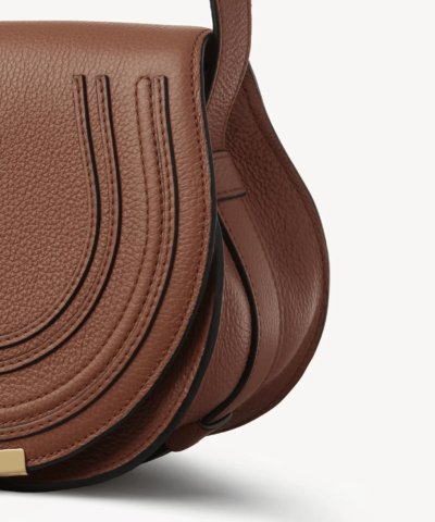 Chloe Marcie Logo-Embossed Crossbody Bag in Tan