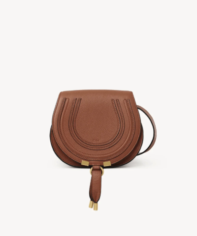 Chloe Marcie Logo-Embossed Crossbody Bag in Tan