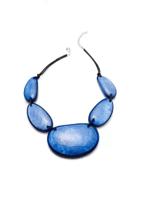 INC Silver-Tone Large Blue Stone Drama Necklace-INC-Fashionbarn shop