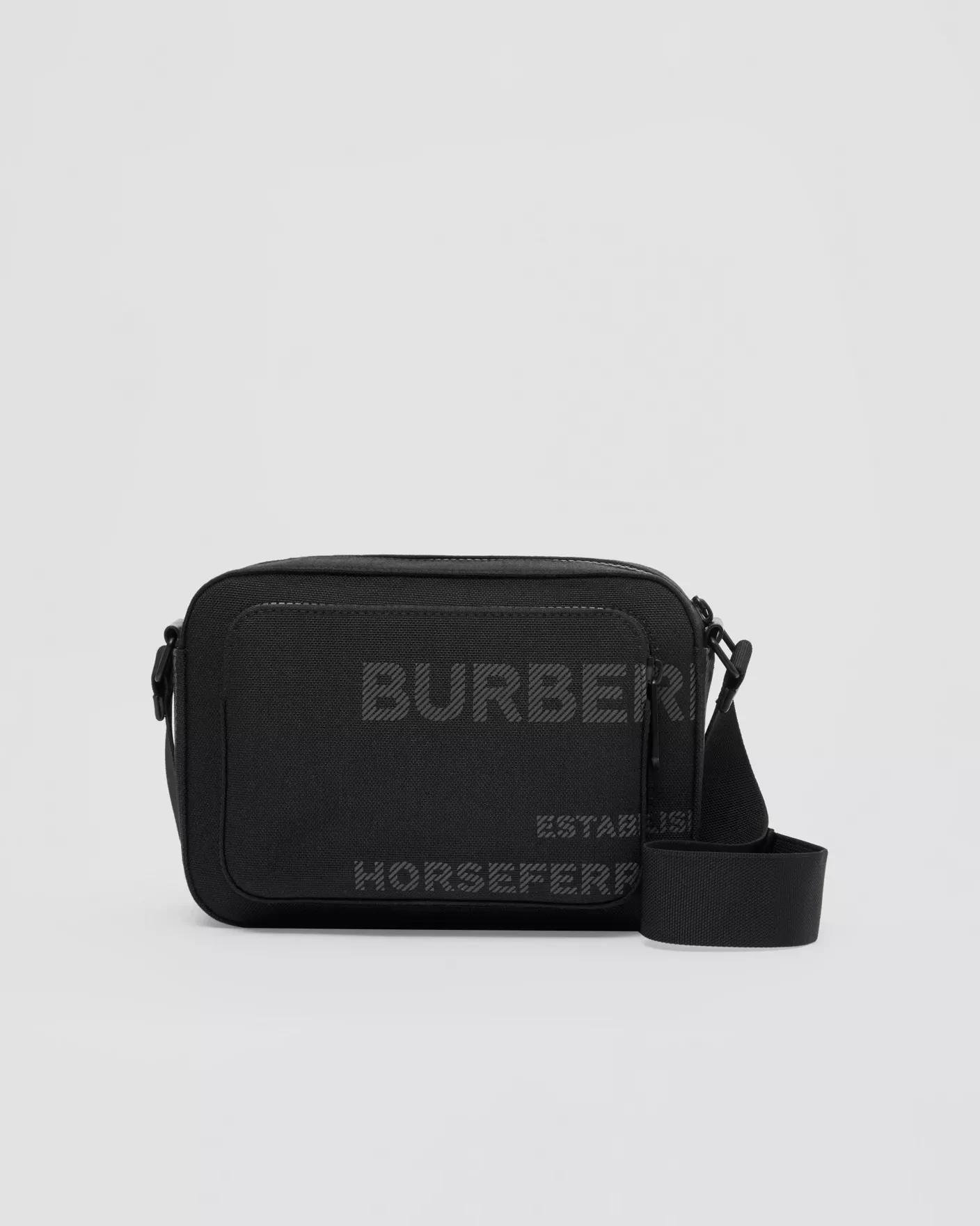 Burberry Black Horseferry Print Nylon Crossbody Bag