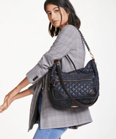 MZ Wallace Gray Quilted Magnet Crosby Hobo