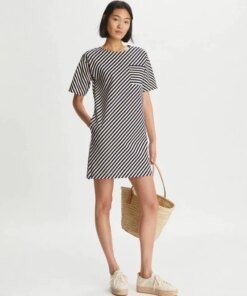 Tory Burch Pocket Stripe T-Shirt Dress
