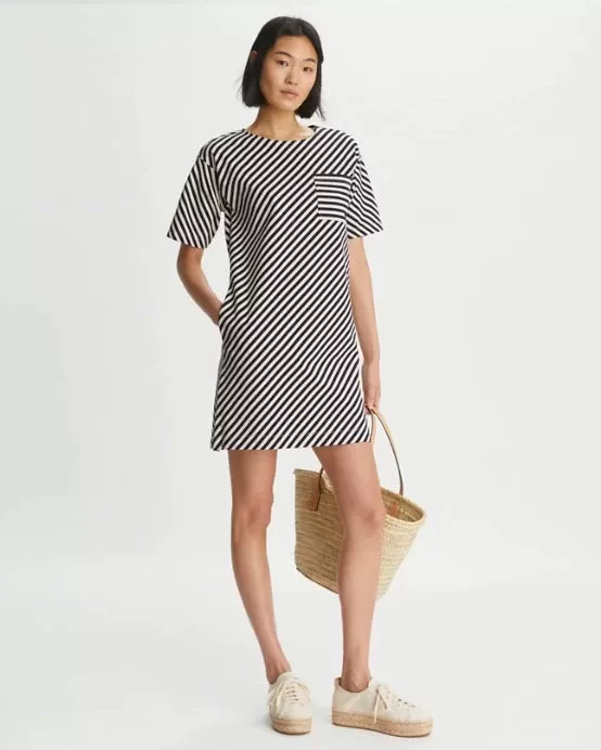 Tory Burch Pocket Stripe T-Shirt Dress