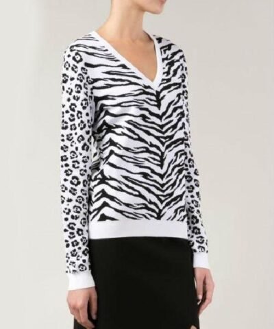 Moschino V-Neck Tiger & Leopard Print