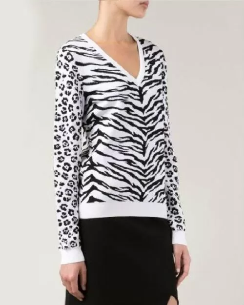 Moschino V-Neck Tiger & Leopard Print