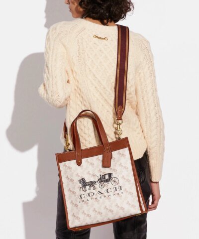 Coach Field Tote With Horse And Carriage Print And Carriage Badge