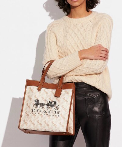 Coach Field Tote With Horse And Carriage Print And Carriage Badge