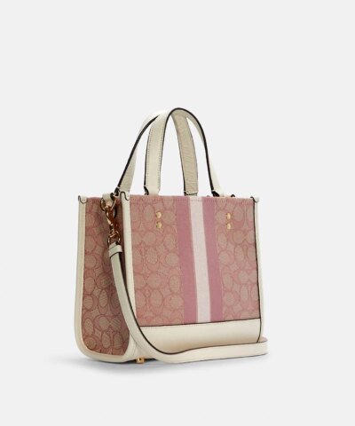 Coach Dempsey Tote 22 In Signature Jacquard With Coach Patch And Heart Charm