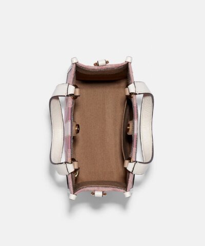 Coach Dempsey Tote 22 In Signature Jacquard With Coach Patch And Heart Charm