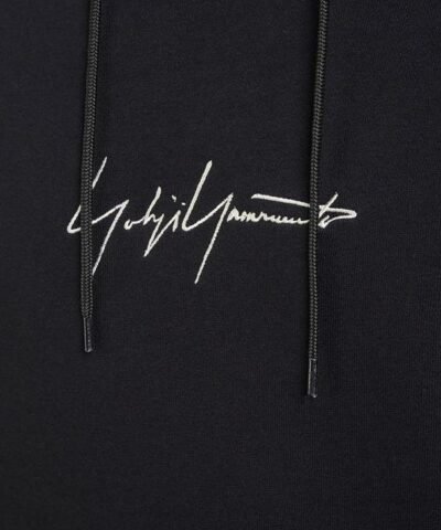 Yohji Yamamoto Logo Hooded Sweatshirt in Black