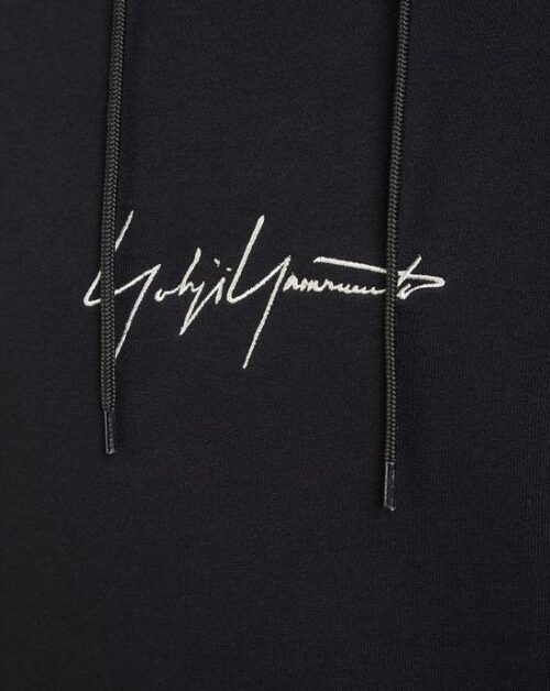 Yohji Yamamoto Logo Hooded Sweatshirt in Black