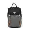Prada Nylon Backpack, Marble Gray / Black