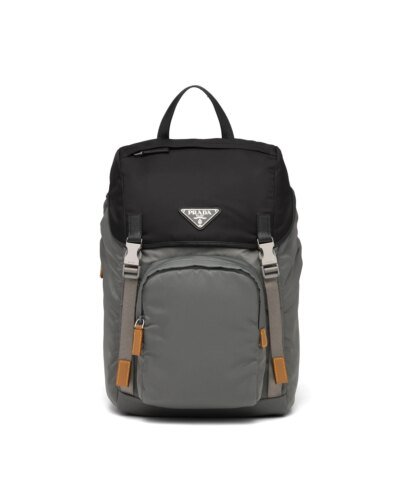 Prada Nylon Backpack, Marble Gray / Black