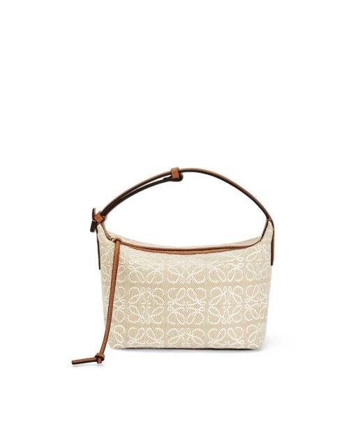 Loewe Small Cubi Bag In Anagram Jacquard And Calfskin
