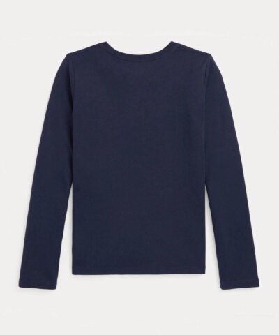 Polo Ralph Lauren Girls Polo Bear Cotton Long-Sleeve Tee