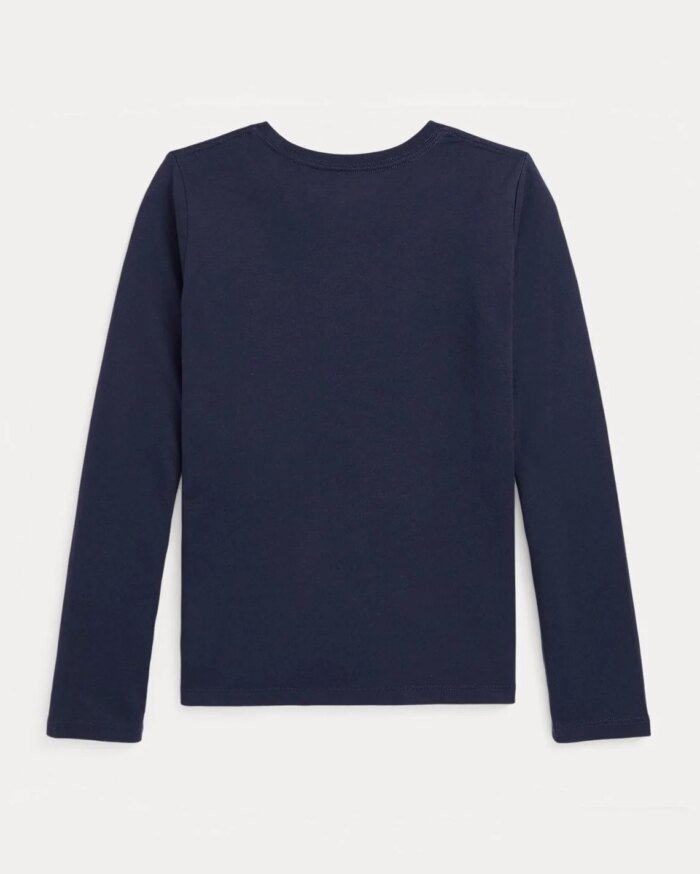 Polo Ralph Lauren Girls Polo Bear Cotton Long-Sleeve Tee
