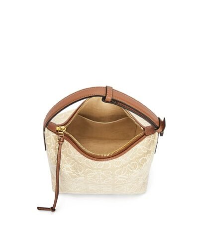 Loewe Small Cubi Bag In Anagram Jacquard And Calfskin