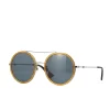 Gucci GG0061S 004 Ruthenium Blue Round Sunglasses