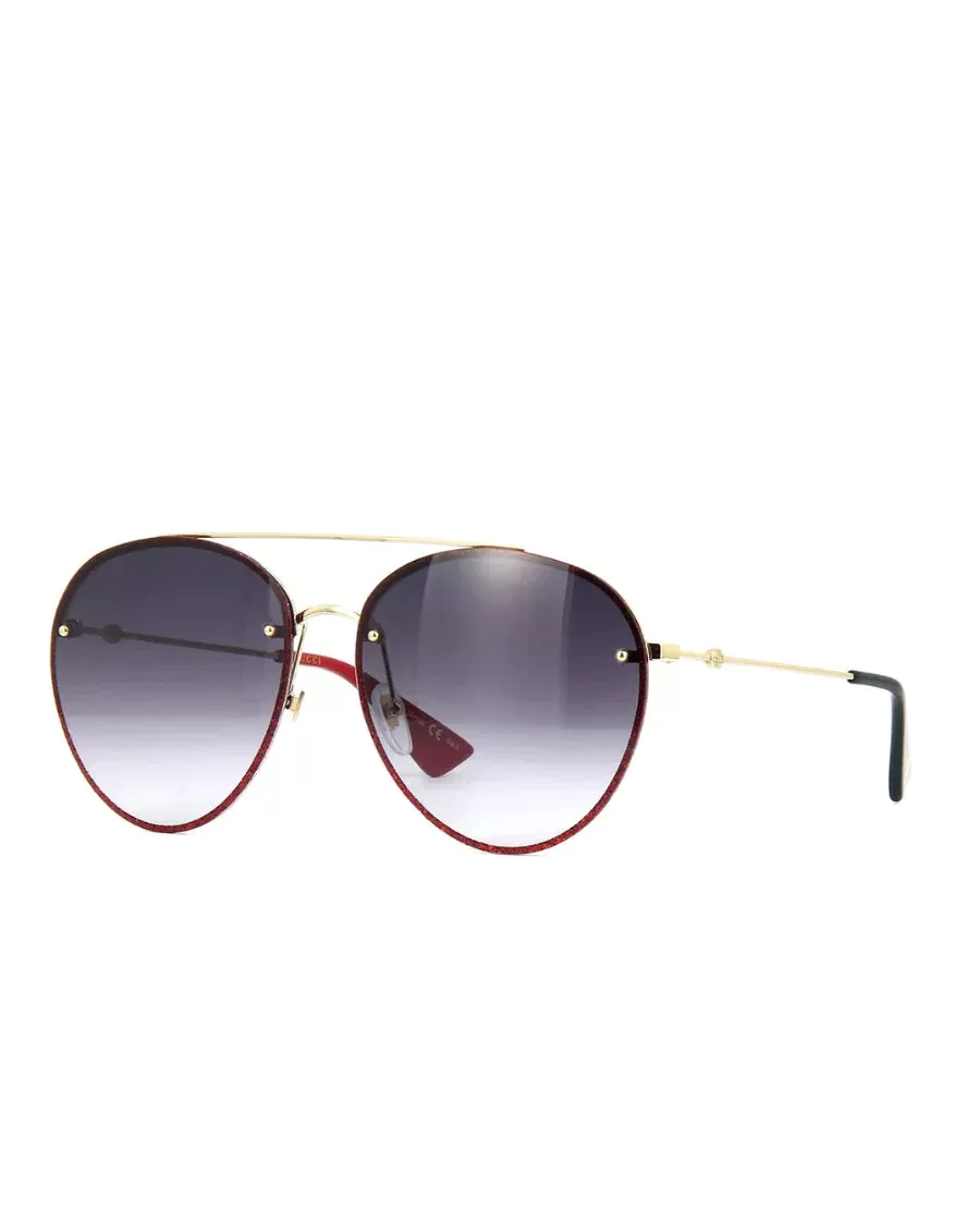 Gucci GG0351s 001 Aviator Round Sunglasses