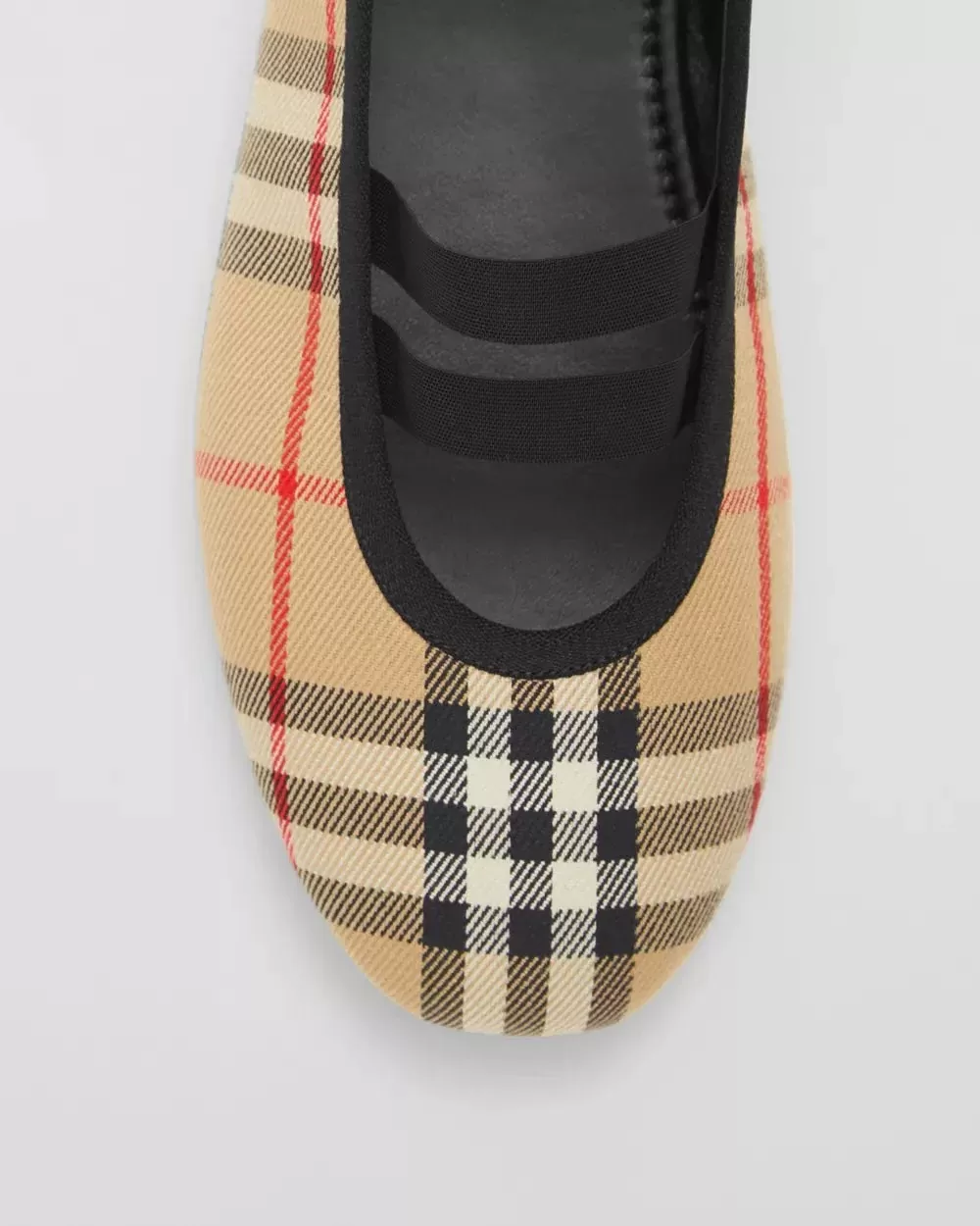 Burberry Logo Detail Vintage Check Cotton Ballerinas