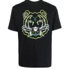 Kenzo Black Graphic-Tiger Head Print T-Shirt