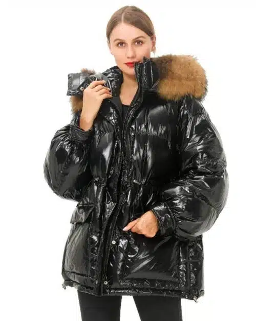 Simplee Millennium Fur Trim Down Coat