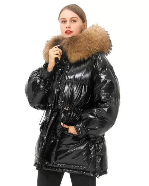 Simplee Millennium Fur Trim Down Coat