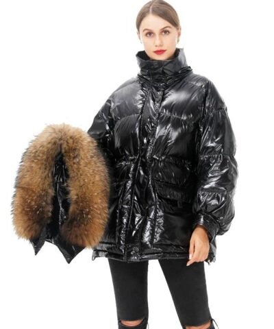 Simplee Millennium Fur Trim Down Coat