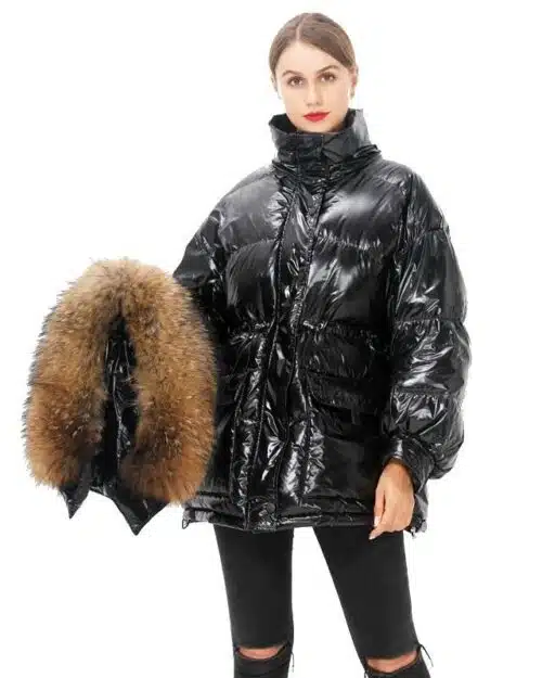 Simplee Millennium Fur Trim Down Coat