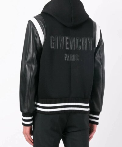 Givenchy Men's Black Hooded Varsity Jacket