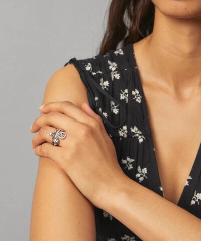 Tory Burch Miller Pave Charm Ring