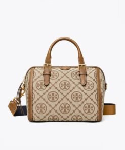 Tory Burch T Monogram Jacquard Barrel, Hazelnut