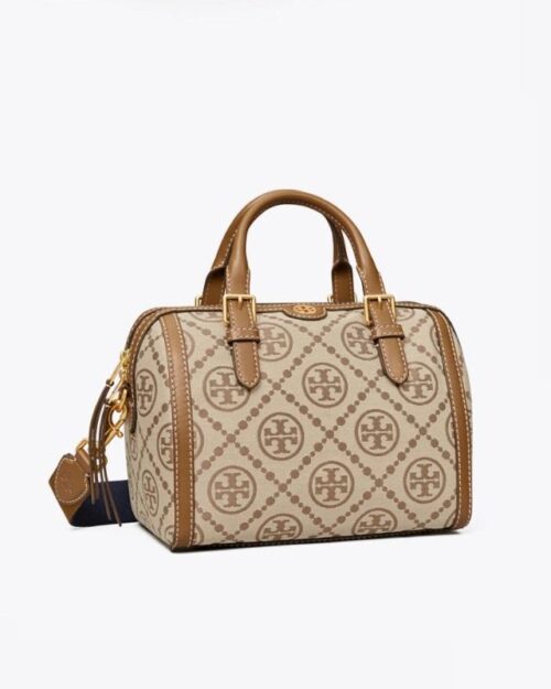 Tory Burch T Monogram Jacquard Barrel, Hazelnut