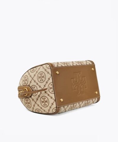 Tory Burch T Monogram Jacquard Barrel, Hazelnut