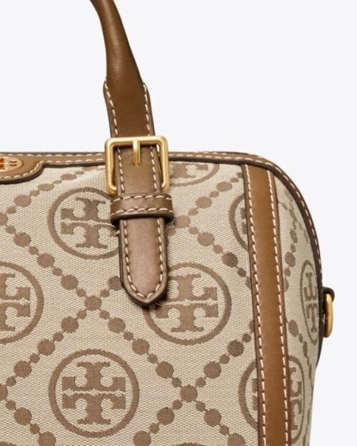 Tory Burch T Monogram Jacquard Barrel, Hazelnut