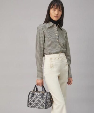 Tory Burch T Monogram Jacquard Barrel, Tory Navy