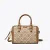 Tory Burch T Monogram Jacquard Mini Barrel, Hazelnut