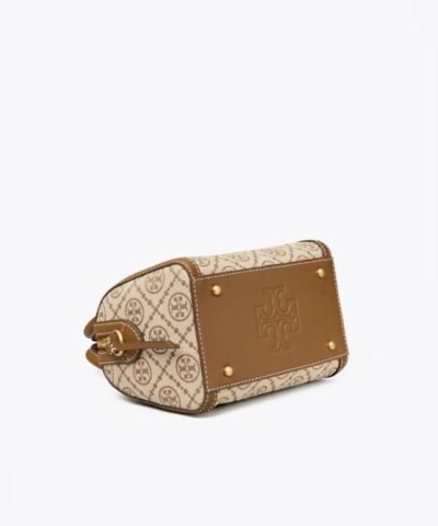 Tory Burch T Monogram Jacquard Mini Barrel, Hazelnut