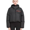 Prada Technical Nylon Puffer Jacket, Black