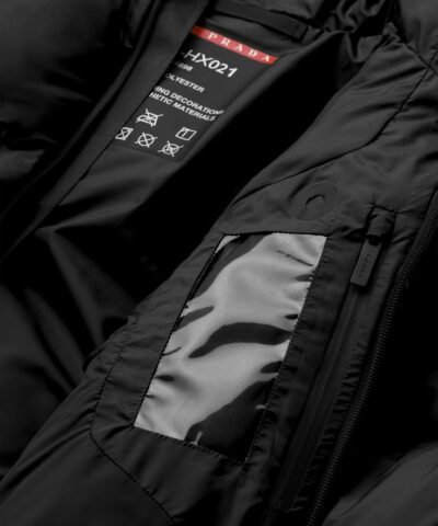 Prada Technical Nylon Puffer Jacket, Black