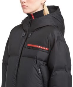 Prada Technical Nylon Puffer Jacket, Black