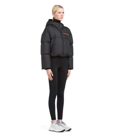 Prada Technical Nylon Puffer Jacket, Black