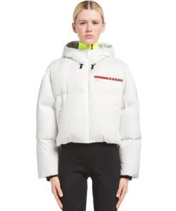 Prada Technical Nylon Puffer Jacket, White
