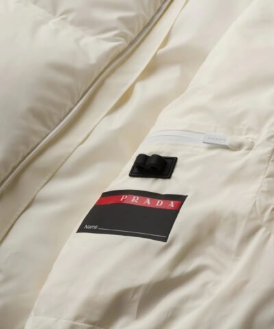 Prada Technical Nylon Puffer Jacket, White