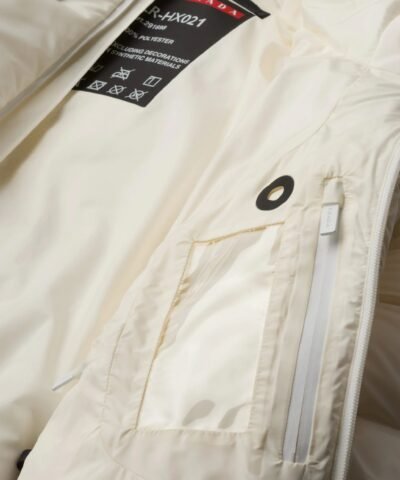 Prada Technical Nylon Puffer Jacket, White