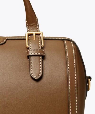 Tory Burch T Monogram Leather Barrel, Moose